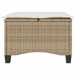 Garden Stools with Cushions 2 pcs Beige 55x55x36 cm Poly Rattan