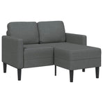2-Seater Sofa with Chaise L-shaped Dark Grey 125 cm Fabric