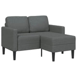 2-Seater Sofa with Chaise L-shaped Dark Grey 125 cm Fabric