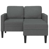 2-Seater Sofa with Chaise L-shaped Dark Grey 125 cm Fabric
