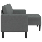 2-Seater Sofa with Chaise L-shaped Dark Grey 125 cm Fabric