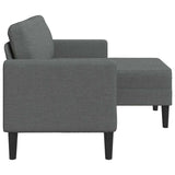 2-Seater Sofa with Chaise L-shaped Dark Grey 125 cm Fabric - Top-Down View