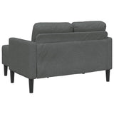 2-Seater Sofa with Chaise L-shaped Dark Grey 125 cm Fabric - 45-Degree Angle