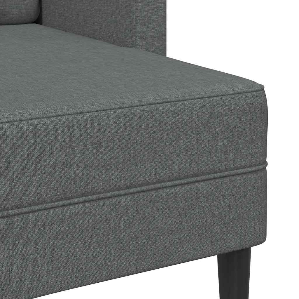 2-Seater Sofa with Chaise L-shaped Dark Grey 125 cm Fabric
