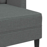 2-Seater Sofa with Chaise L-shaped Dark Grey 125 cm Fabric - Close-Up Angle