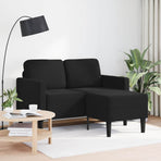 2-Seater Sofa with Chaise L-shaped Black 125 cm Velvet