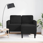 2-Seater Sofa with Chaise L-shaped Black 125 cm Velvet
