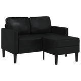 2-Seater Sofa with Chaise L-shaped Black 125 cm Faux Leather