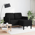 2-Seater Sofa with Chaise L-shaped Black 125 cm Faux Leather