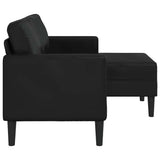 2-Seater Sofa with Chaise L-shaped Black 125 cm Faux Leather