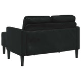 2-Seater Sofa with Chaise L-shaped Black 125 cm Faux Leather - 45-Degree Angle