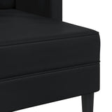2-Seater Sofa with Chaise L-shaped Black 125 cm Faux Leather