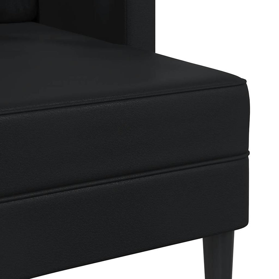 2-Seater Sofa with Chaise L-shaped Black 125 cm Faux Leather