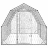 Chicken Run 2.5x4x2.25 m Galvanised Steel - Side View