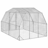 Chicken Run 2.5x4x2.25 m Galvanised Steel - 45-Degree Angle