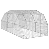 Chicken Run 2.5x6x2.25 m Galvanised Steel - 45-Degree Angle