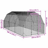 Chicken Run 2.5x6x2.25 m Galvanised Steel
