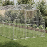 Chicken Run 2.5x8x2.25 m Galvanised Steel - Front View