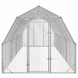 Chicken Run 2.5x8x2.25 m Galvanised Steel - Side View