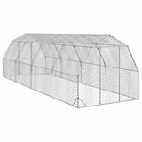 Chicken Run 2.5x8x2.25 m Galvanised Steel - 45-Degree Angle