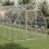 Chicken Run 2.5x10x2.25 m Galvanised Steel - Front View