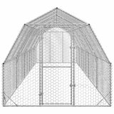 Chicken Run 2.5x10x2.25 m Galvanised Steel - Side View