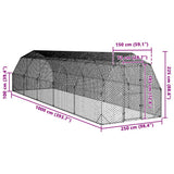 Chicken Run 2.5x10x2.25 m Galvanised Steel