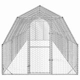 Chicken Run 2.5x12x2.25 m Galvanised Steel - Side View