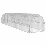 Chicken Run 2.5x12x2.25 m Galvanised Steel - 45-Degree Angle
