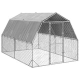 Chicken Run with Roof 2.5x4x2.25 m Galvanised Steel