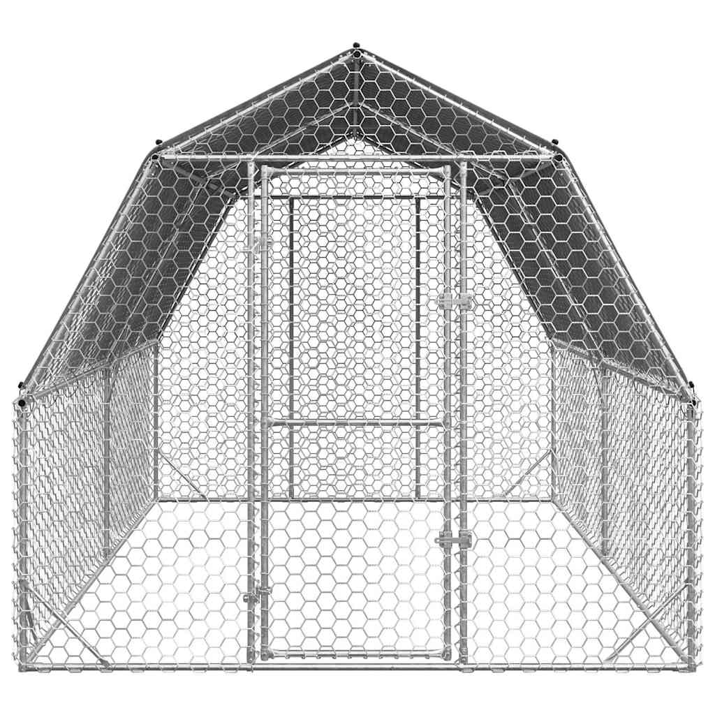 Chicken Run with Roof 2.5x4x2.25 m Galvanised Steel