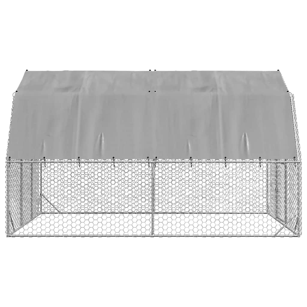 Chicken Run with Roof 2.5x4x2.25 m Galvanised Steel