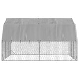 Chicken Run with Roof 2.5x4x2.25 m Galvanised Steel - Top-Down View