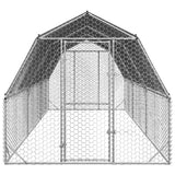 Chicken Run with Roof 2.5x6x2.25 m Galvanised Steel - Side View