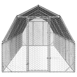 Chicken Run with Roof 2.5x8x2.25 m Galvanised Steel - Side View