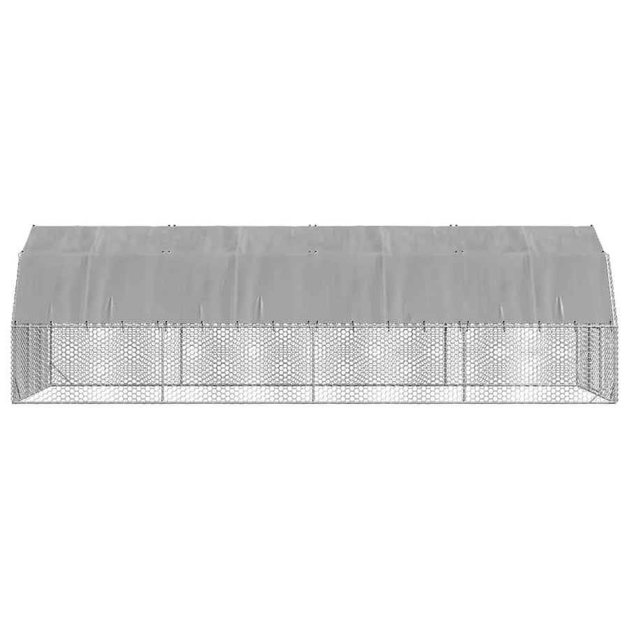 Chicken Run with Roof 2.5x8x2.25 m Galvanised Steel