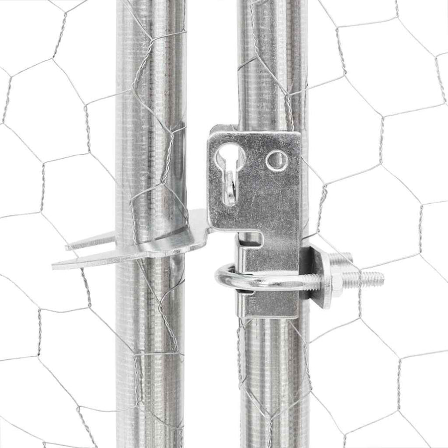 Chicken Run with Roof 2.5x8x2.25 m Galvanised Steel