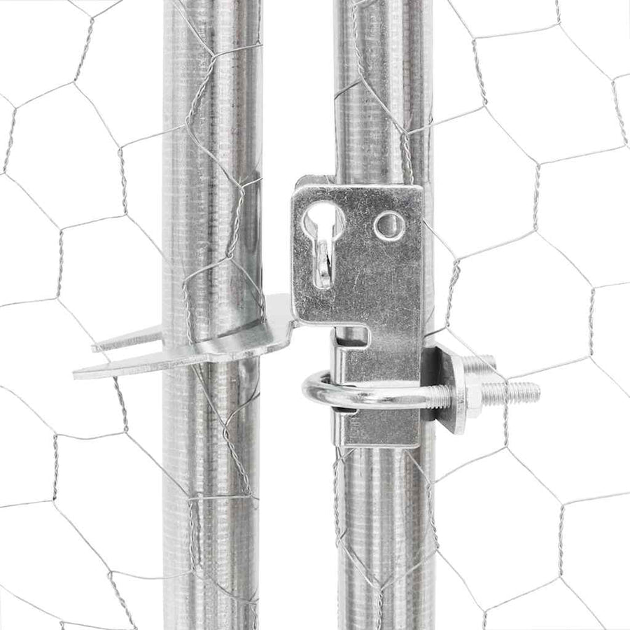 Chicken Run with Roof 2.5x10x2.25 m Galvanised Steel
