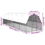 Chicken Run with Roof 2.5x10x2.25 m Galvanised Steel - Low Angle