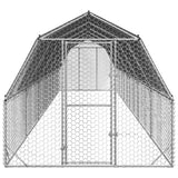 Chicken Run with Roof 2.5x12x2.25 m Galvanised Steel - Side View