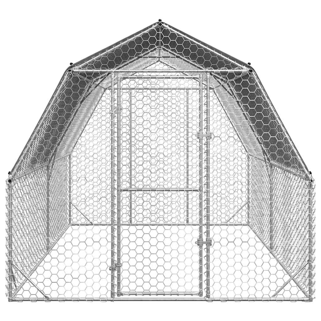 Chicken Run with Roof 2.5x4x2.25 m Galvanised Steel