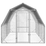 Chicken Run with Roof 2.5x4x2.25 m Galvanised Steel - Side View