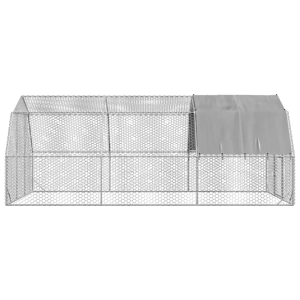 Chicken Run with Roof 2.5x6x2.25 m Galvanised Steel