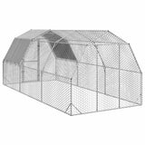 Chicken Run with Roof 2.5x6x2.25 m Galvanised Steel - 45-Degree Angle