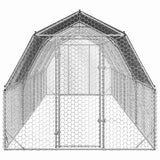 Chicken Run with Roof 2.5x8x2.25 m Galvanised Steel - Side View