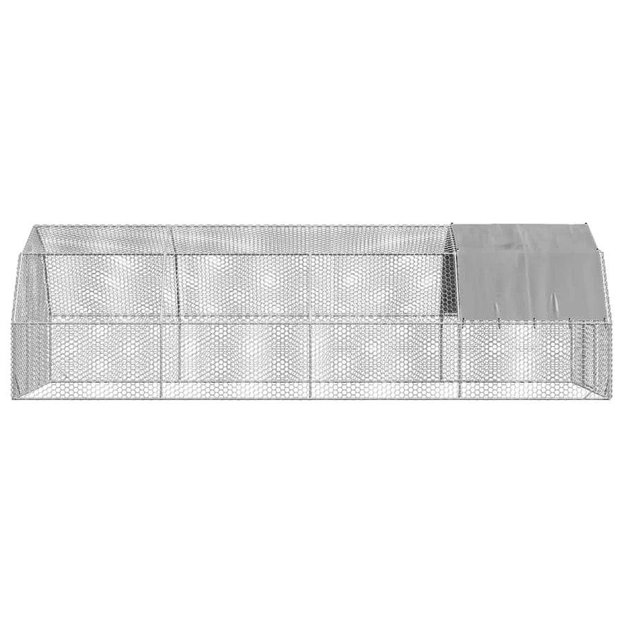 Chicken Run with Roof 2.5x8x2.25 m Galvanised Steel