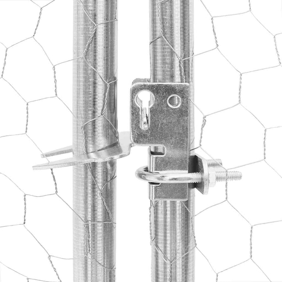 Chicken Run with Roof 2.5x8x2.25 m Galvanised Steel