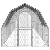 Chicken Run with Roof 2.5x10x2.25 m Galvanised Steel - Side View