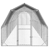 Chicken Run with Roof 2.5x12x2.25 m Galvanised Steel - Side View