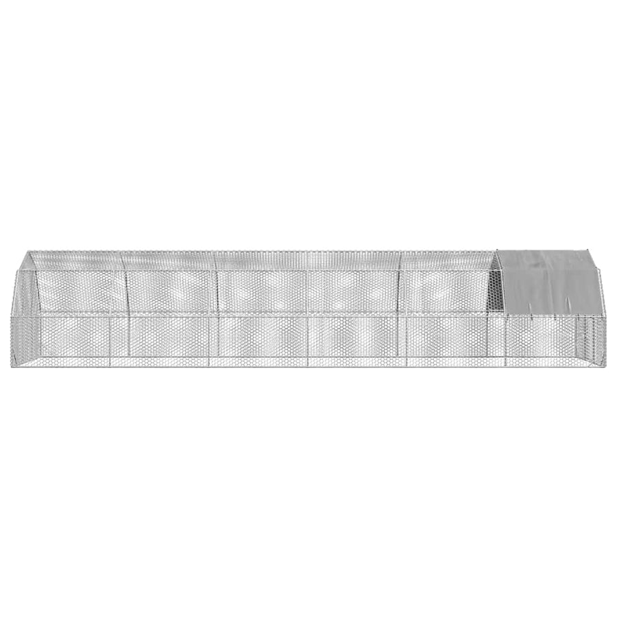 Chicken Run with Roof 2.5x12x2.25 m Galvanised Steel